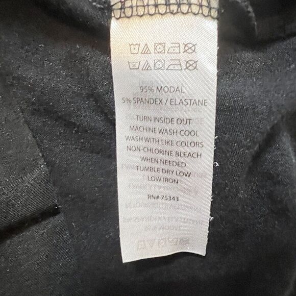 Tahari Midi Dress Short Sleeve Black V-Neck Stretchy Minimalist Size S - Picture 4 of 7